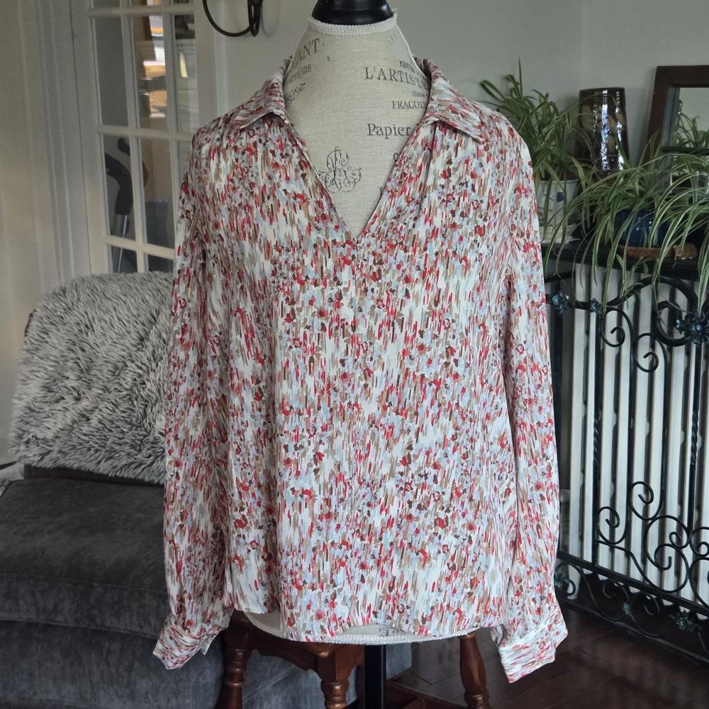 Halogen Multicolor Abstract Blouse